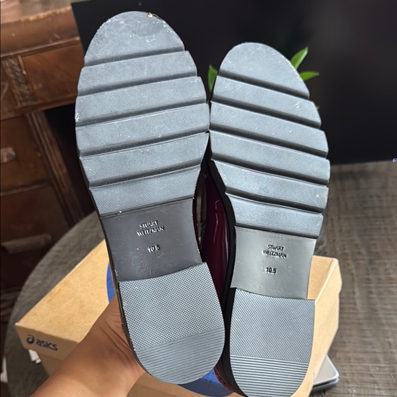 Stuart Weitzman Adrian Patent Maroon Cranberry Tassel Loafers 10.5 - Picture 2 of 7